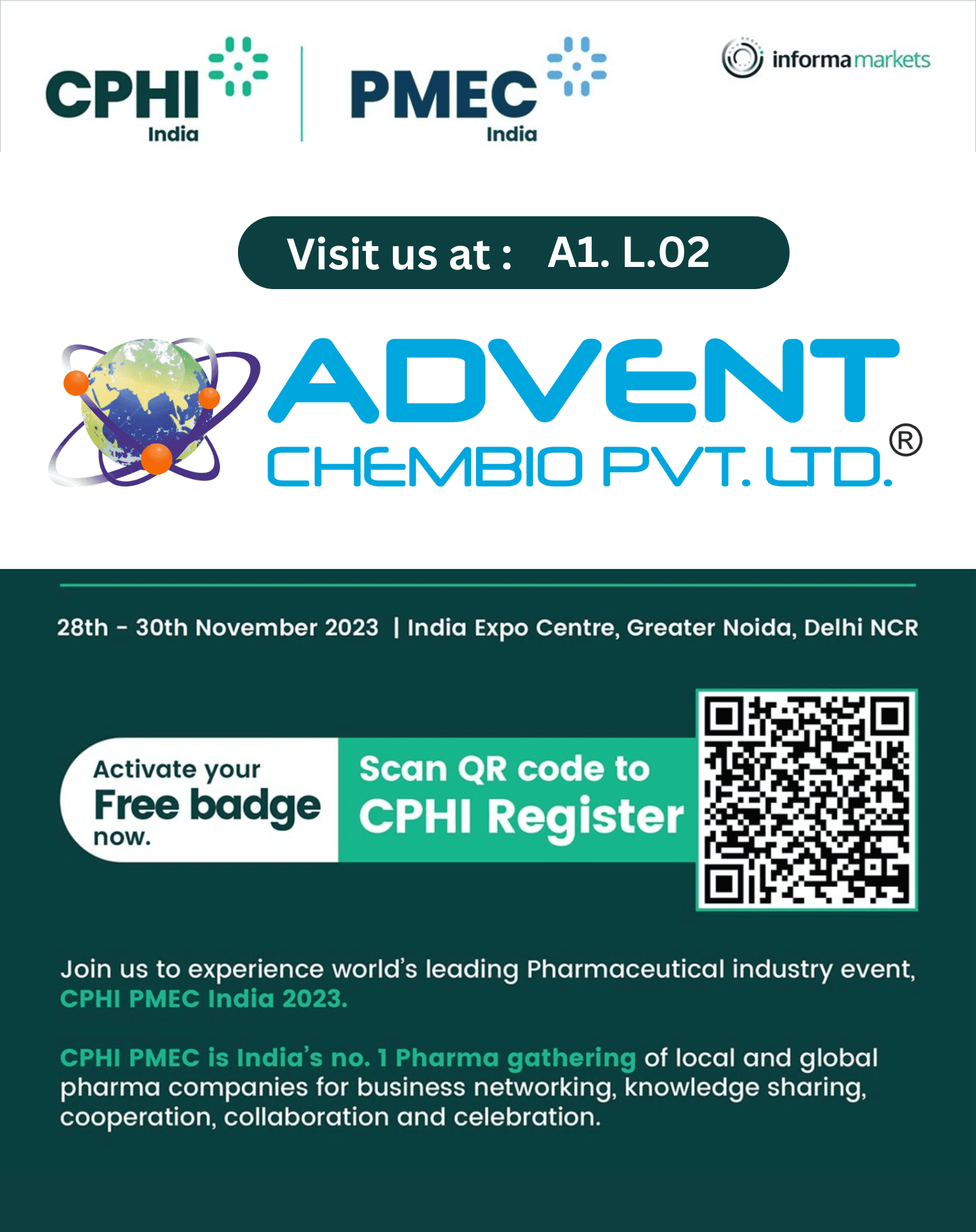 Join Us to experience world's leading Pharmaceutical industry event, CPHI PMEC India 2023